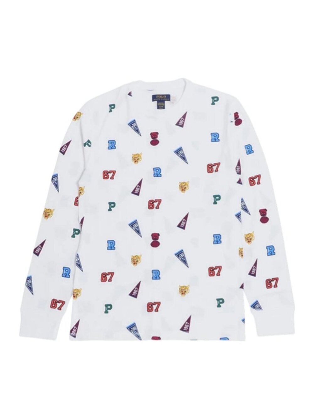 POLO Ralph Lauren Collegiate Print Thermal White Men's Size MEDIUM